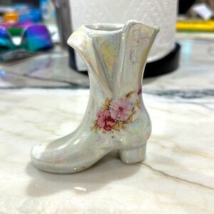 Vintage Lusterware Mini Boot, 1950s, Vintage Midcentury Iridescent